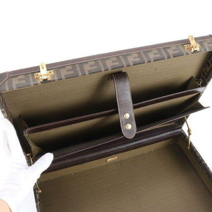 Vintage Fendi Zucca Leather Attache Case Hard Case Business Briefcase Business