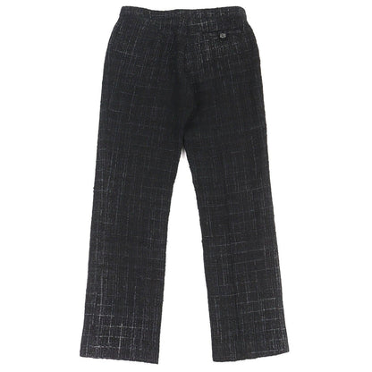 Chanel Rhinestone Coco Button Cotton Tweed Long Pants Black 34 — view 2