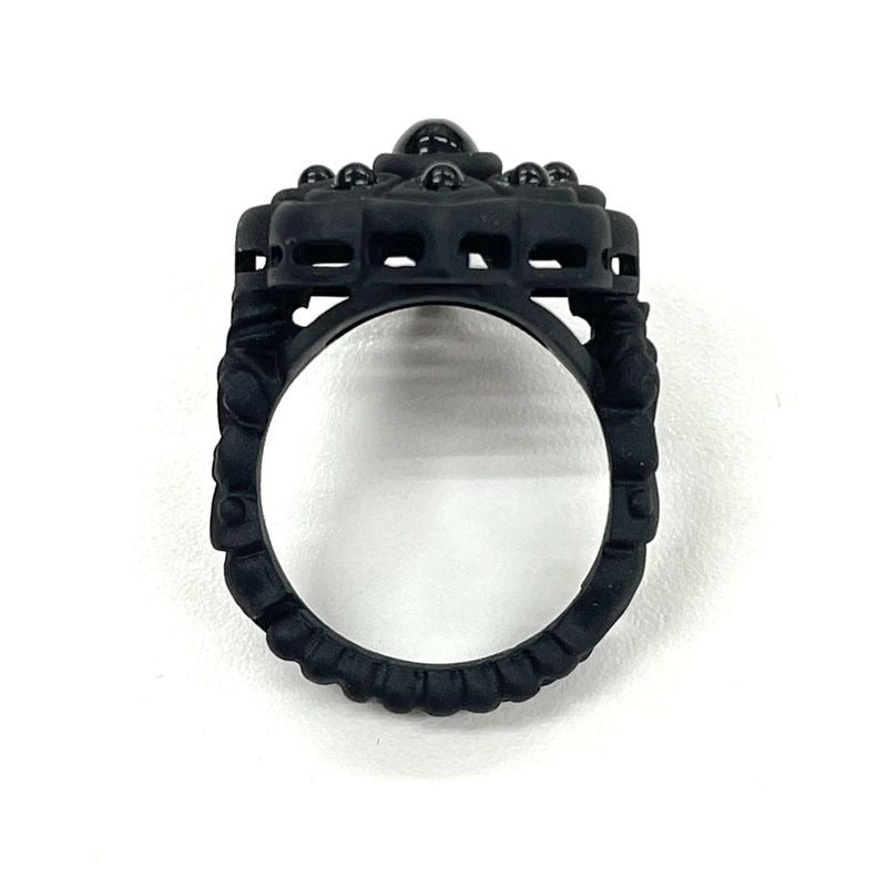 Gucci Michele Period Stone Faux Pearl Flower Ring 10 Black — view 5