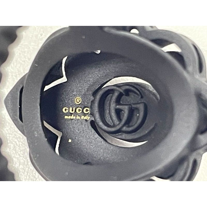 Gucci Michele Period Stone Faux Pearl Flower Ring 10 Black — view 8
