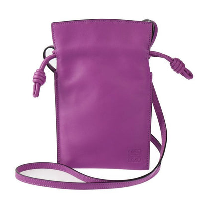 Loewe Flamenco Pocket Shoulder Bag A411 F10 X01 Nappa Leather Purple Drawstring