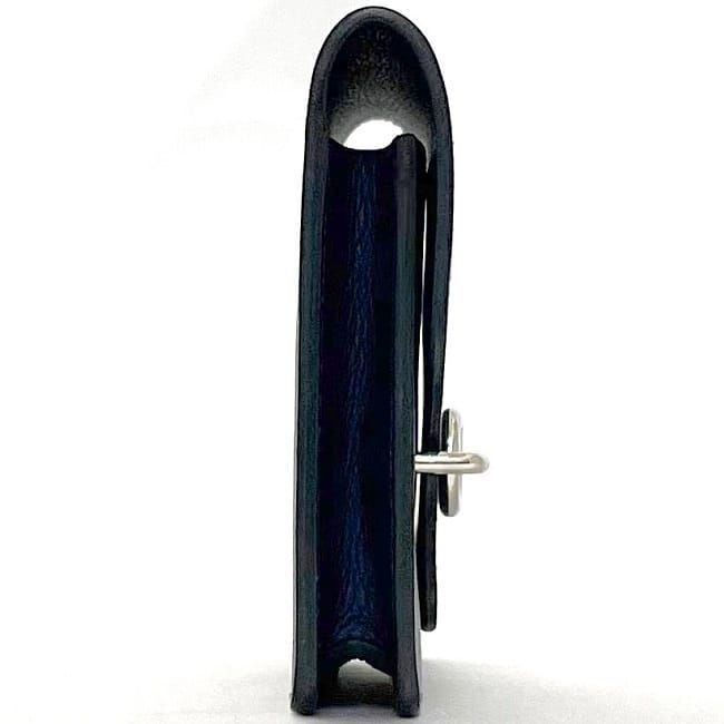 Hermes Wallet Luli Slim Wallet Navy Silver Hardware Excellent Condition Leather