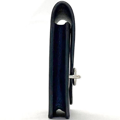 Hermes Wallet Luli Slim Wallet Navy Silver Hardware Excellent Condition Leather