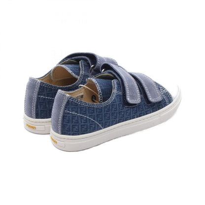 Fendi Sneakers Zucchino Kids Velcro Navy Canvas Leather — view 2