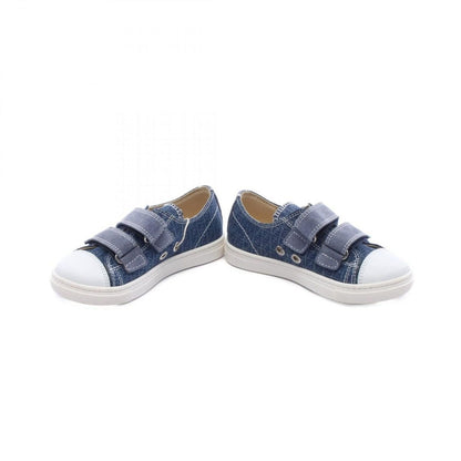 Fendi Sneakers Zucchino Kids Velcro Navy Canvas Leather — view 3
