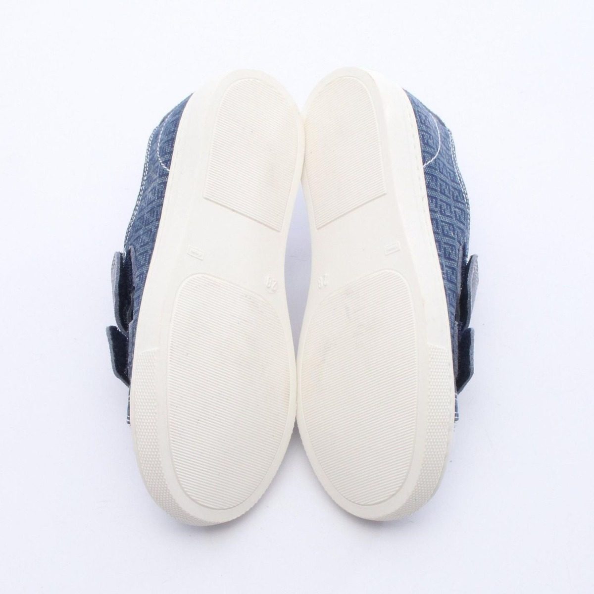 Fendi Sneakers Zucchino Kids Velcro Navy Canvas Leather — view 4