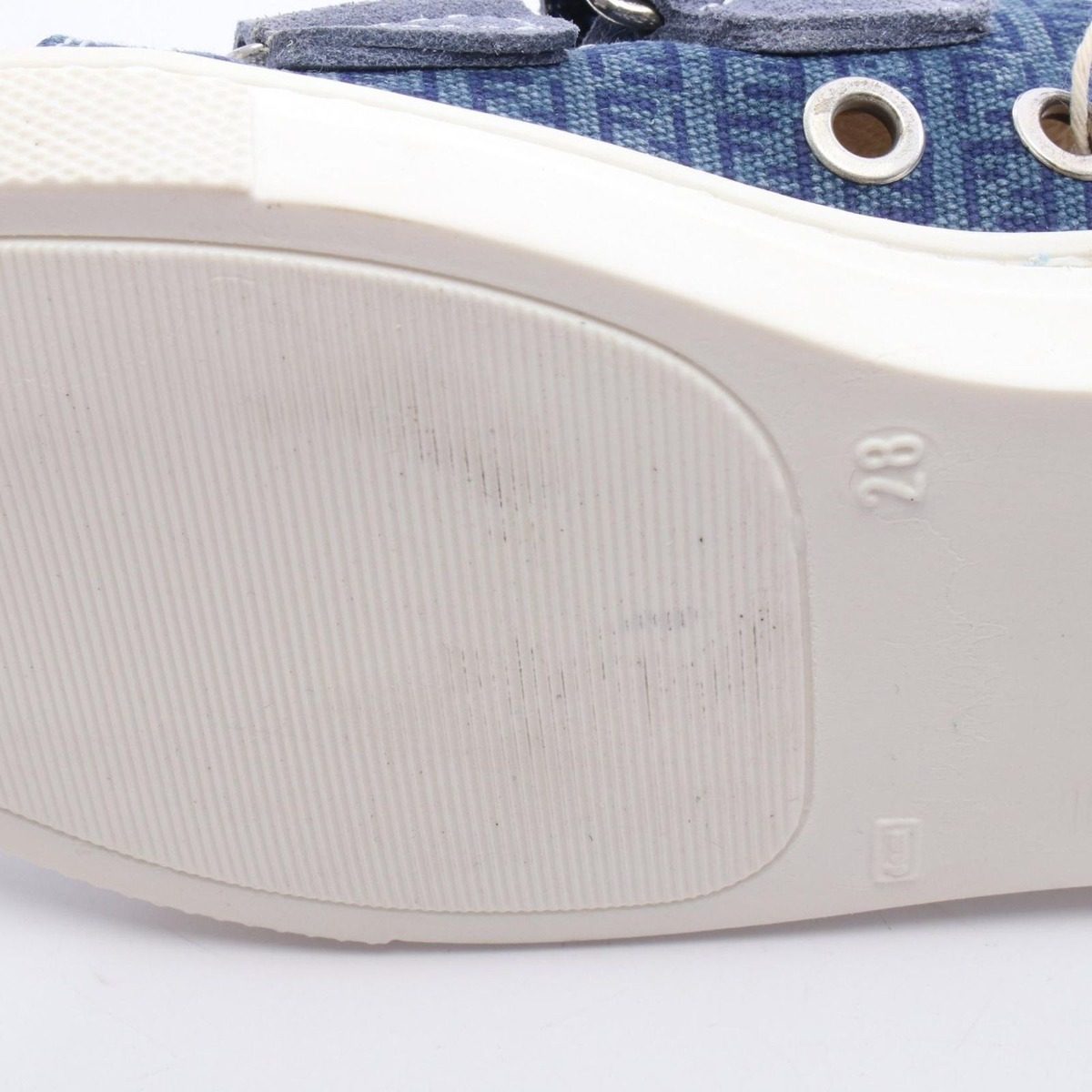 Fendi Sneakers Zucchino Kids Velcro Navy Canvas Leather — view 8