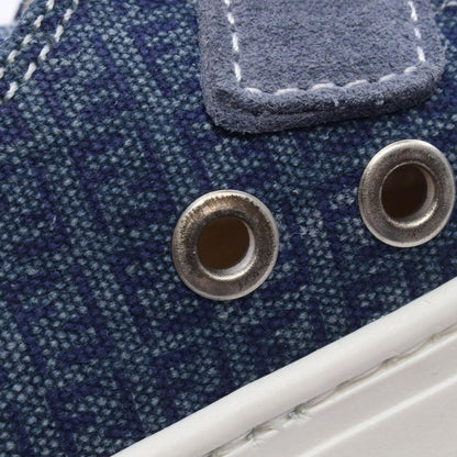 Fendi Sneakers Zucchino Kids Velcro Navy Canvas Leather — view 9