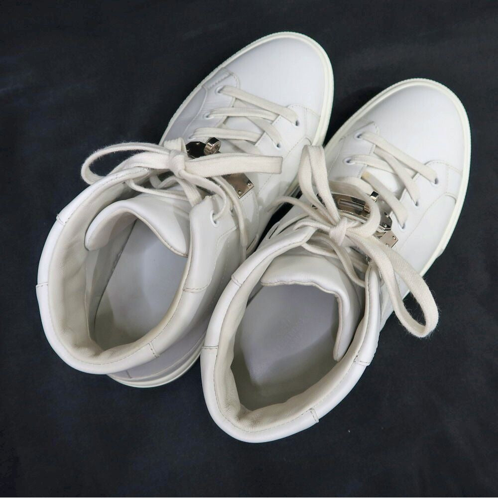 Hermes Daydream High Cut Sneakers 40.5 Leather White Shoes — view 6