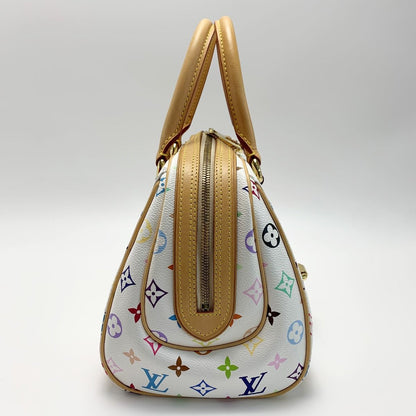 Louis Vuitton Priscilla Monogram M40096 Multicolor White Handbag with Bag