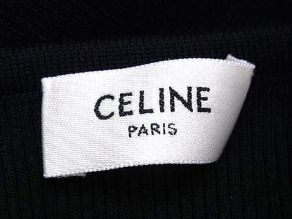 Celine Triomphe Silk And Cotton Long Sleeve Top Size S Clothing Women's Black