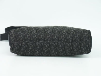 Authentic Christian DIOR Trotter Shoulder Bag Pochette Canvas Black Gray