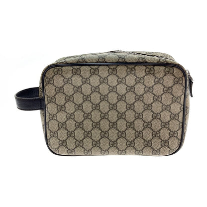 Gucci Second Bag GG Supreme Leather PVC Coating Beige Brown 131224