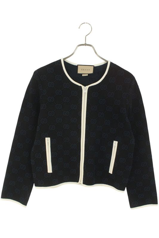 Gucci 749076 Xkdcr GG Jacquard Cardigan Blouson Women's L