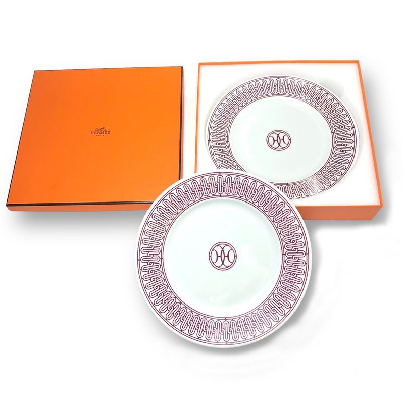 Hermes Dessert Plate Deco Ash Decorage Pair Set of 2