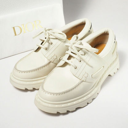 Dior Walker Deck Shoes 35 Leather Ivory