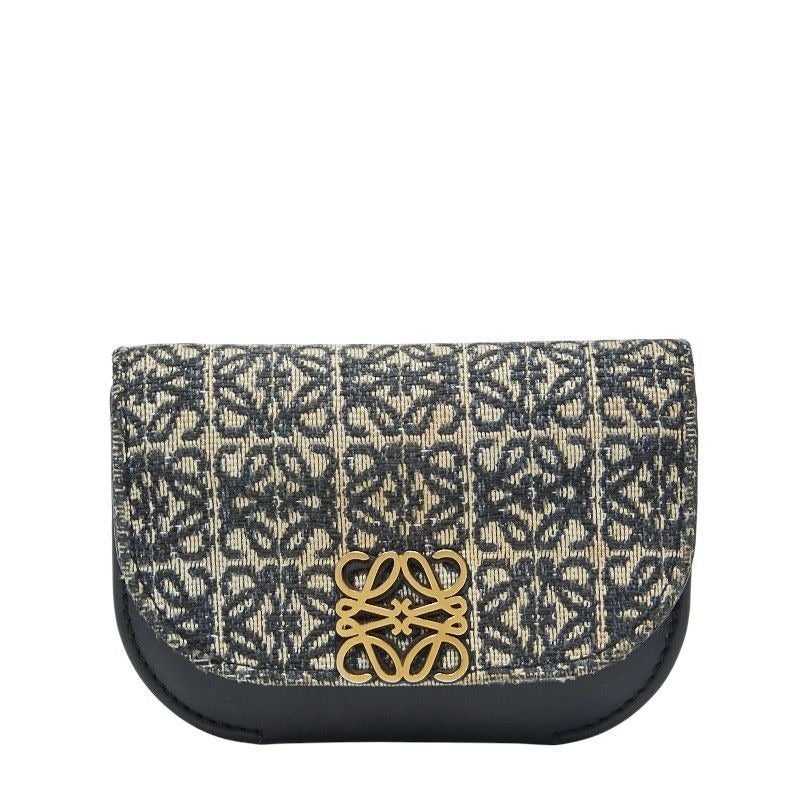 Loewe Repeat Anagram Goya Navy Beige Canvas Leather