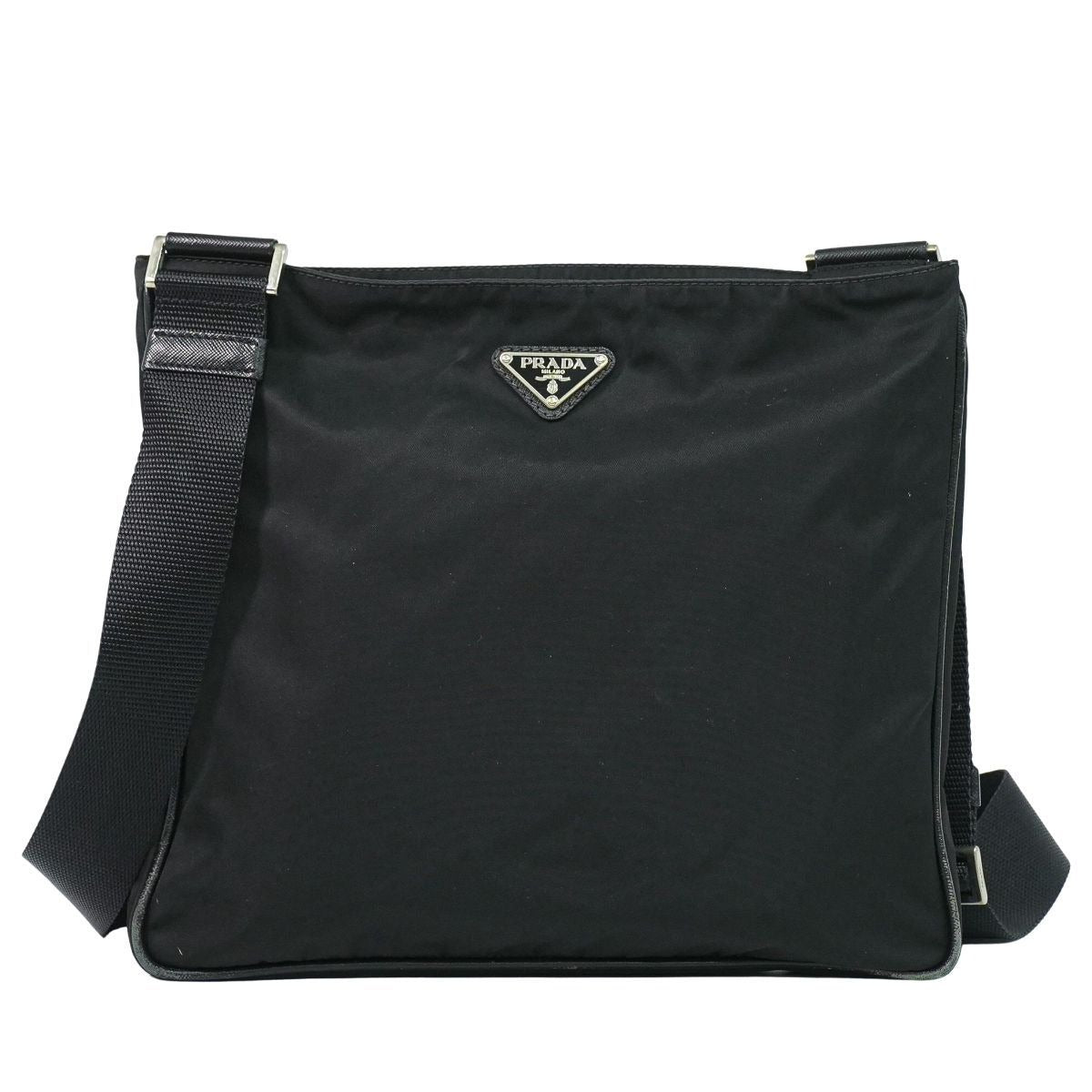 Prada Nylon Shoulder Bag Pochette Black