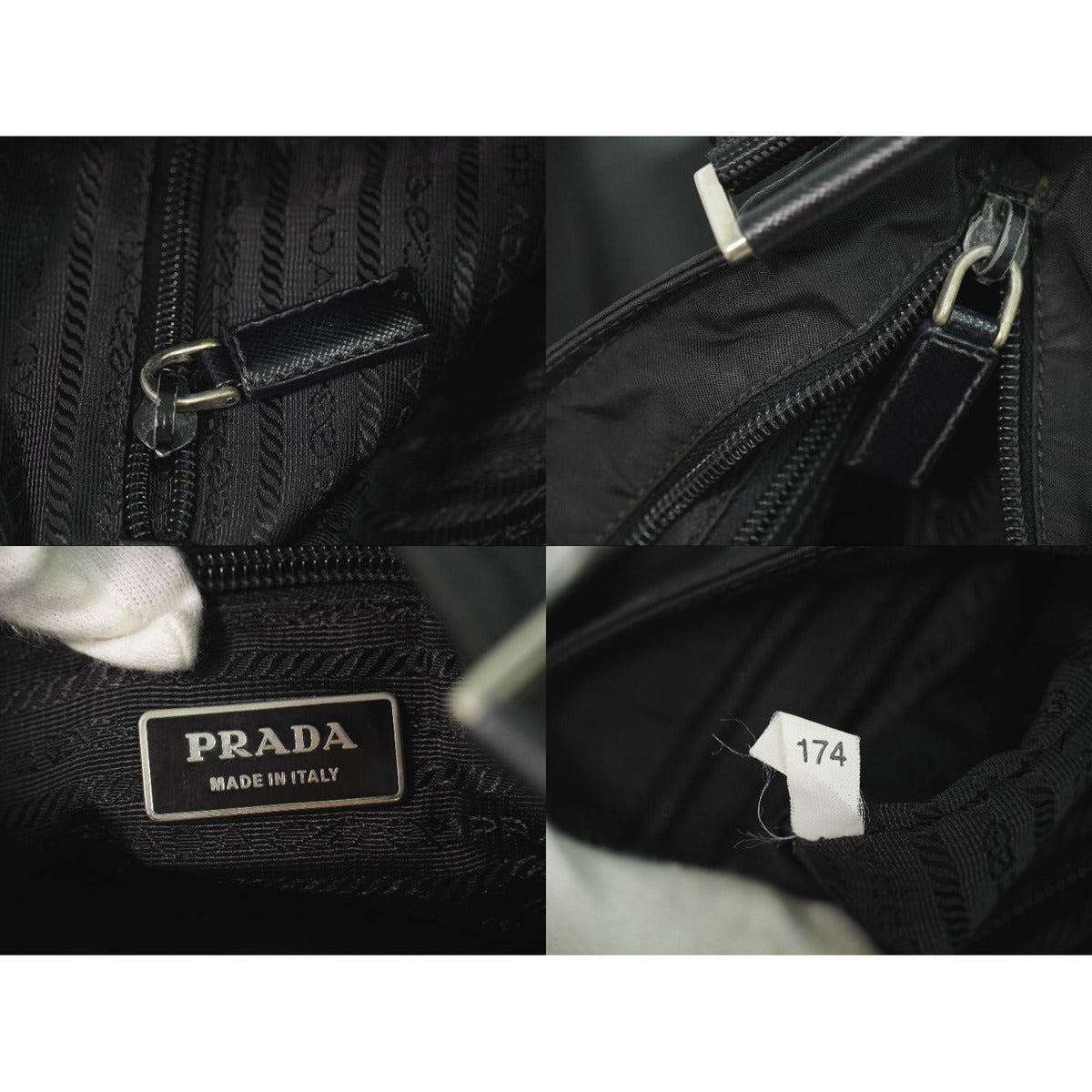 Prada Nylon Shoulder Bag Pochette Black — view 9