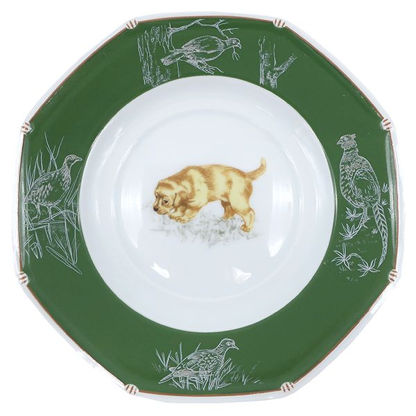 Hermes Tableware Chasse Green Labrador Retriever Morning Cup and Saucer Set of