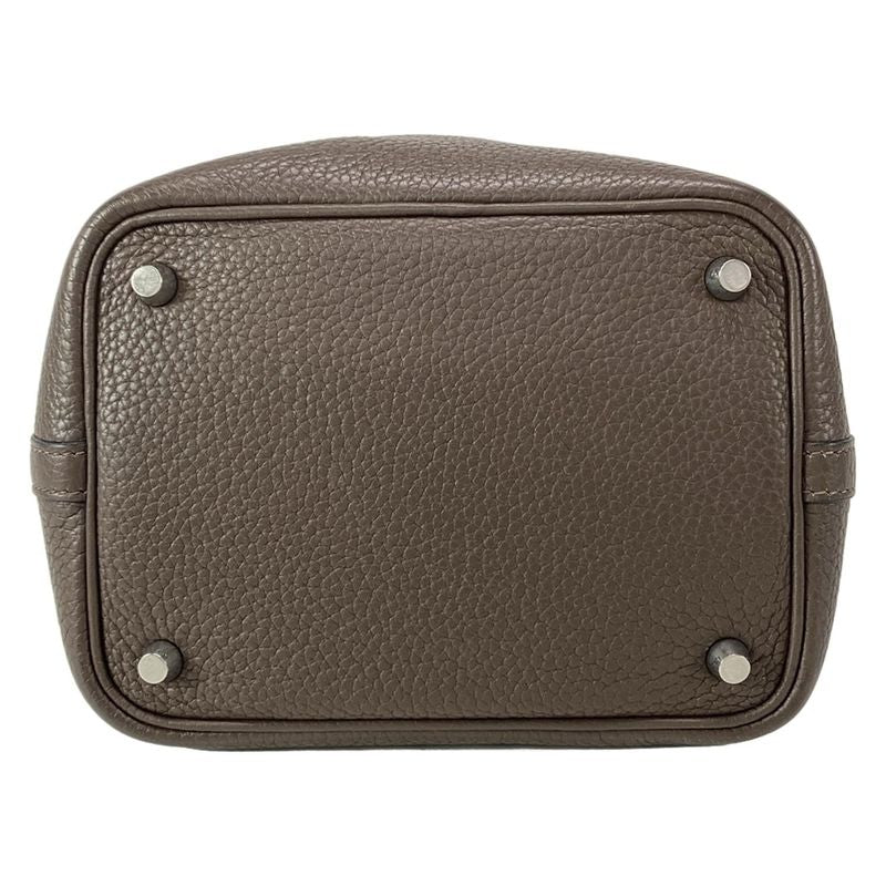 Hermes Handbag Picotin Lock PM Dark Brown Silver Hardware