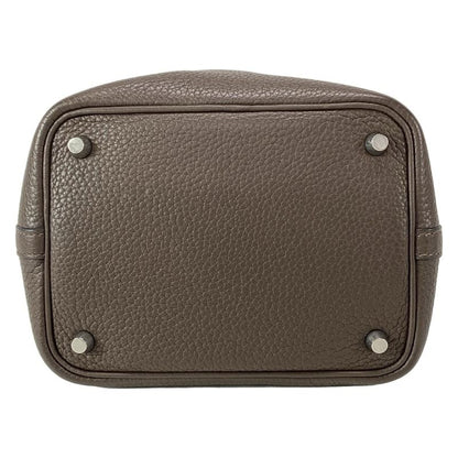 Hermes Handbag Picotin Lock PM Dark Brown Silver Hardware