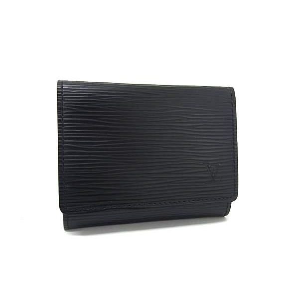 Louis Vuitton Epi Envelope Carte de Visite Card Case Black