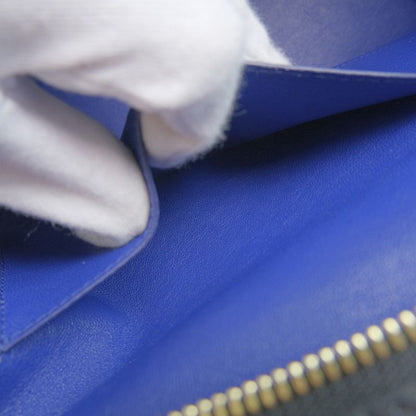 Celine Trapeze 2-way Shoulder Calf And Suede Black/blue/beige Women's Handbag