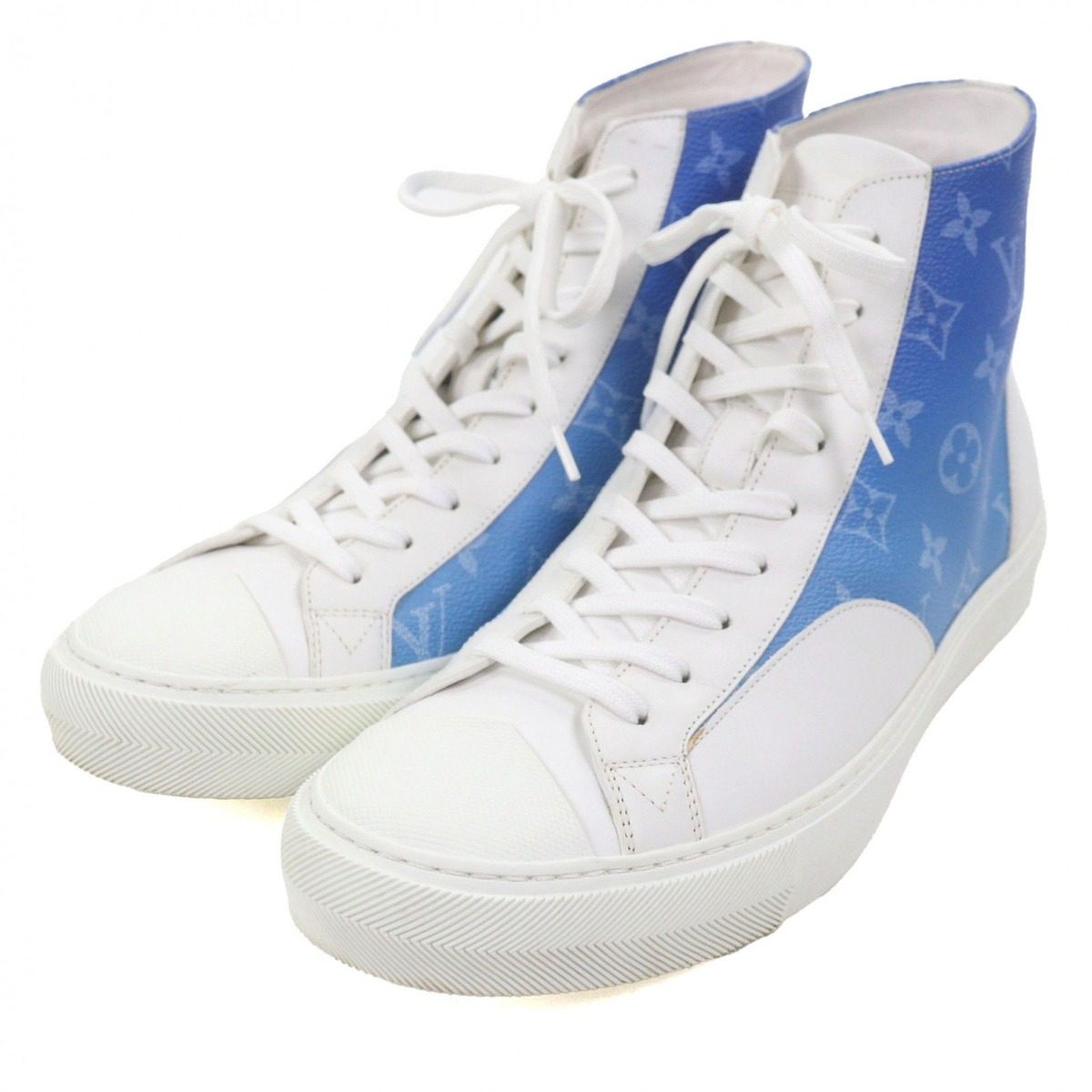 Louis Vuitton Tattoo Line Monogram Canvas Leather Lace Up High Cut Sneakers — view 3