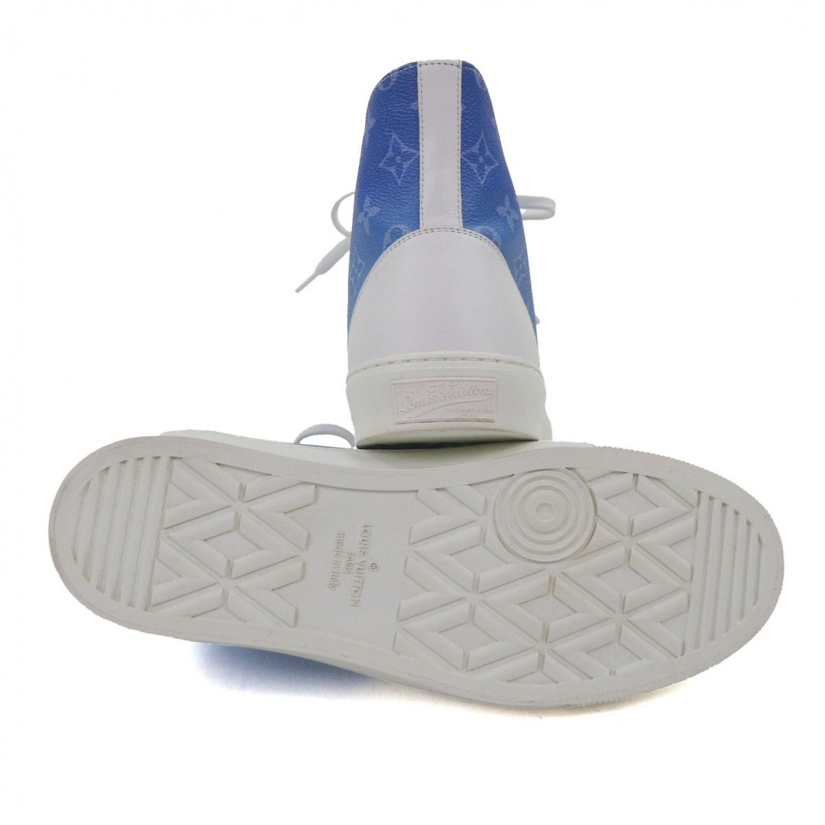 Louis Vuitton Tattoo Line Monogram Canvas Leather Lace Up High Cut Sneakers — view 6