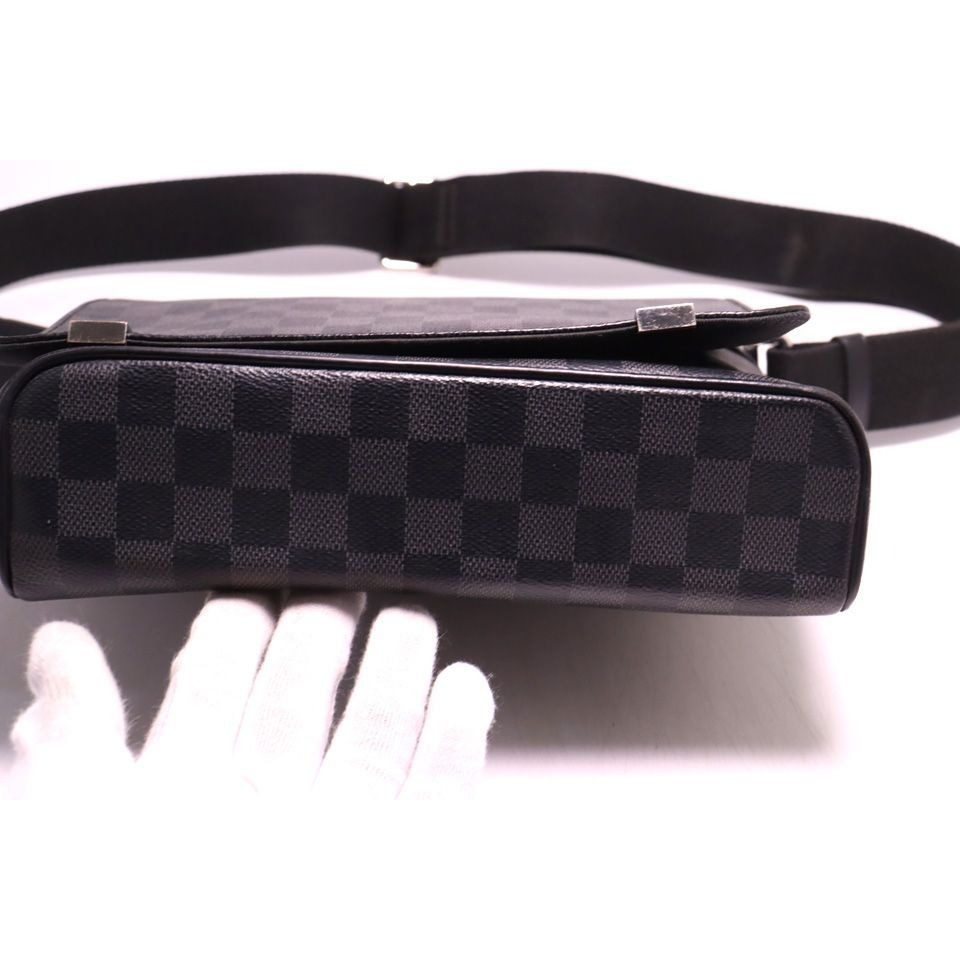 Louis Vuitton Damier Graphite District PM Leather Shoulder Bag — view 3