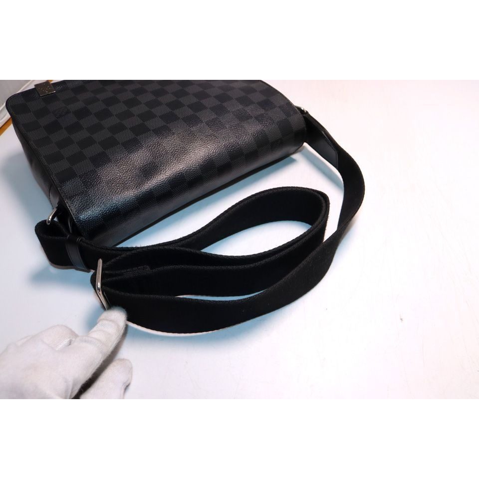 Louis Vuitton Damier Graphite District PM Leather Shoulder Bag — view 6
