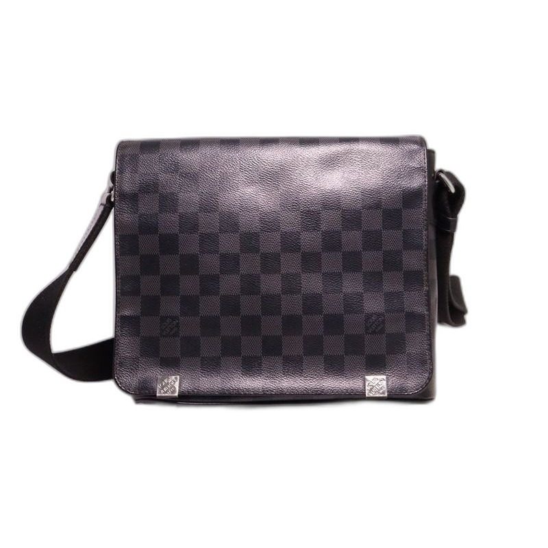 Louis Vuitton Damier Graphite District PM Leather Shoulder Bag