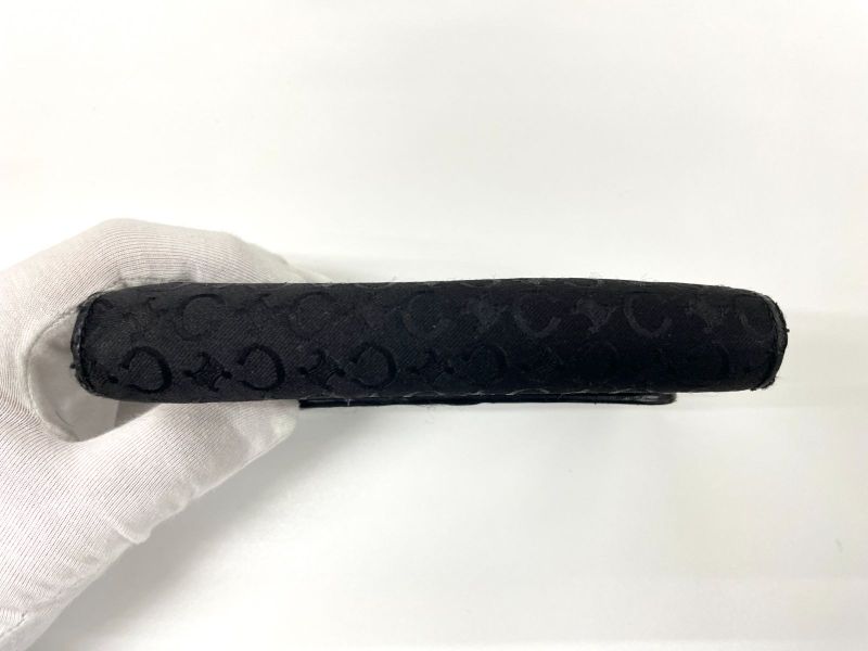 Celine Old Celine Vintage C Macadam Allover Jacquard And Leather Trifold Wallet