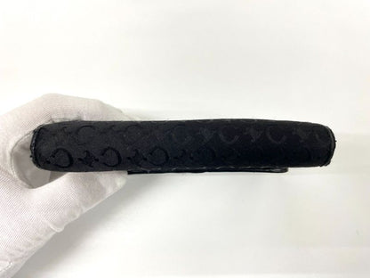 Celine Old Celine Vintage C Macadam Allover Jacquard And Leather Trifold Wallet