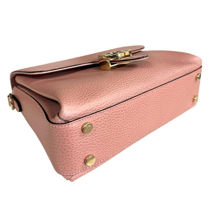 Gucci Interlocking Shoulder Bag Leather Pink G — view 6