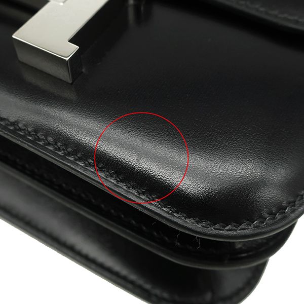 Hermes Shoulder Bag Constance 3 Mini Miroir Box Calf Black Silver Hardware