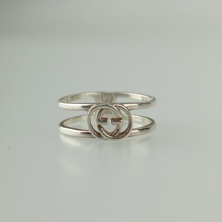 Gucci Rings Interlocking G Slim Open Band Ring Silver AG 925