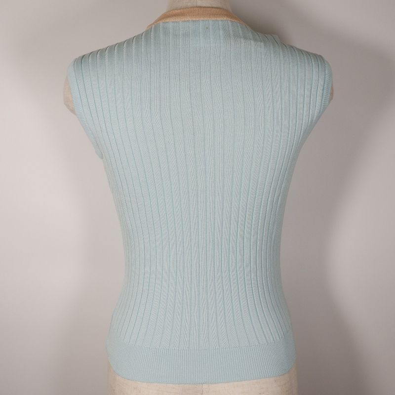 Chanel Ensemble Piping 97P P07389v00348 Cotton Light Blue/orange Women's