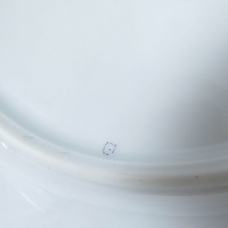 Hermes Pottery Cup And Saucer English Setter Dog Pattern Set Of 2 Green White