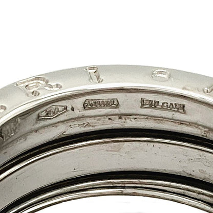 Bulgari Bvlgari B-zero1 2 Band Ring #49 18K White Gold 84g White Togo Old