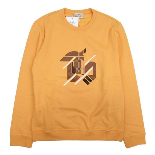 Hermes Chevaux an Symmetry Sweatshirt Shirt Brushed Lining Sheepskin Trim L