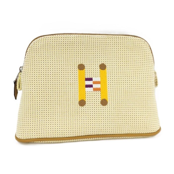 Hermes Bolide Pouch 20 Mini Pochette Crazy H Limited Edition Canvas Natural