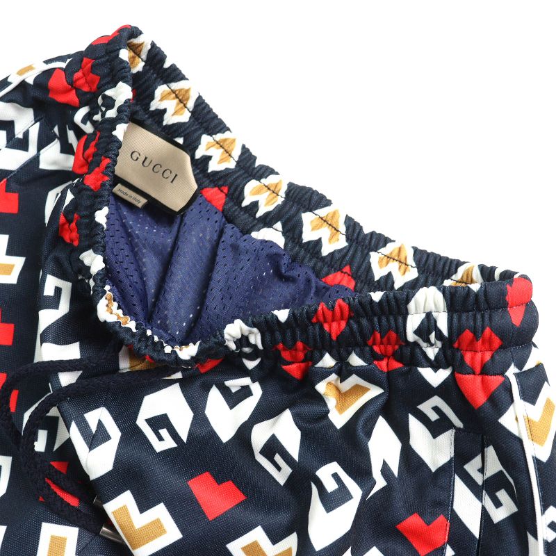 Gucci 23AW 752639 All-over Design Shorts Navy White Red XS With Box Made In