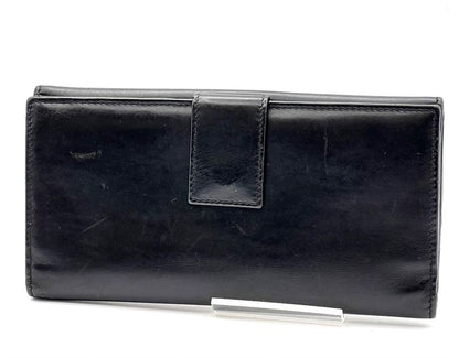 Gucci Long Wallet Logo Black Leather 08bs166