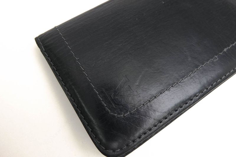 Louis Vuitton Long Wallet Men Leather Genuine Black M97020 Utah Porto Valur