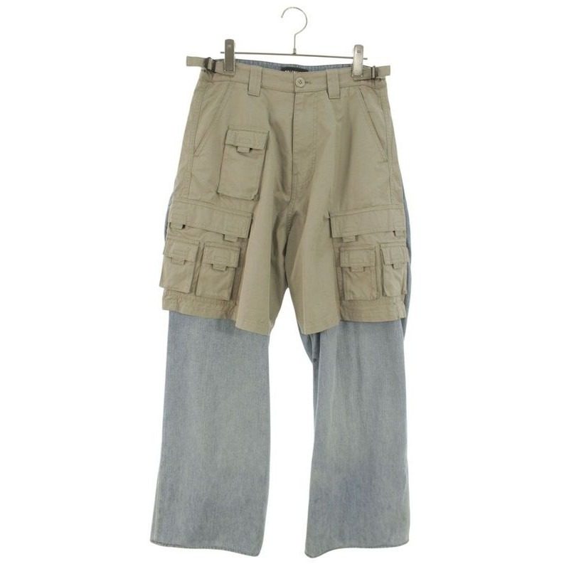 Balenciaga Hybrid Car Golds Fit Trousers Denim Pants 28
