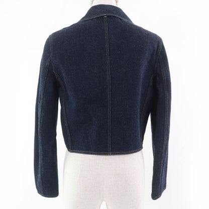 CHANEL Vintage 100% Cotton Denim Jacket Indigo Women's Approx Size M Equivalent