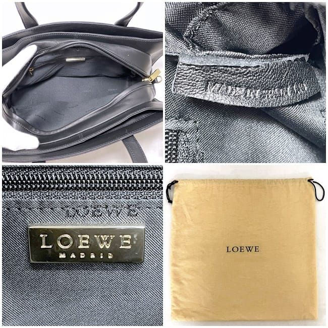 Loewe 2way Bag Black Anagram Excellent Condition Napa Leather Preowned