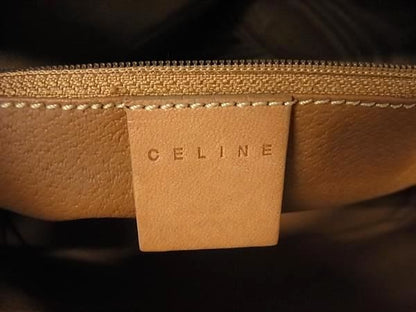Celine Macadam Pattern PVC X Leather 2WAY Handbag Shoulder Bag Beige Av4881